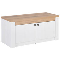 Bancă Pentru Hol 97/45,5/42,5 cm  - alb/culoare lemn stejar, Basics, plastic/metal (97/45,5/42,5cm) - Landscape