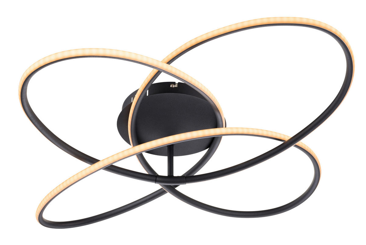 LED-DECKENLEUCHTE 80/13,5 cm   - Opal/Schwarz, Design, Kunststoff/Metall (80/13,5cm) - Globo