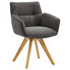 ARMLEHNSTUHL  in Webstoff  - Eichefarben/Anthrazit, Design, Holz/Textil (60/83,5/65cm) - Valdera