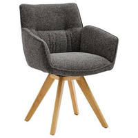 ARMLEHNSTUHL  in Webstoff  - Eichefarben/Anthrazit, Design, Holz/Textil (60/83,5/65cm) - Valdera