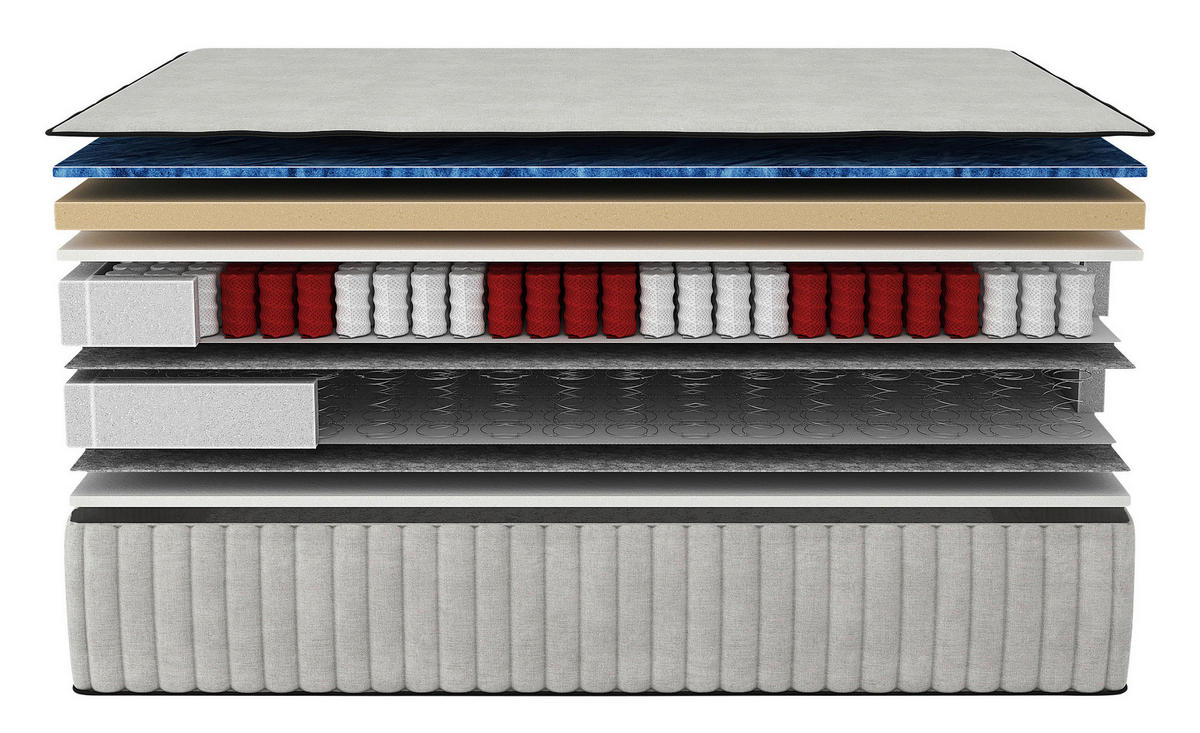 BOXSPRINGBETT 180/200 cm  in Hellrosa  - Hellrosa/Goldfarben, Design, Textil/Metall (180/200cm) - Boxxx