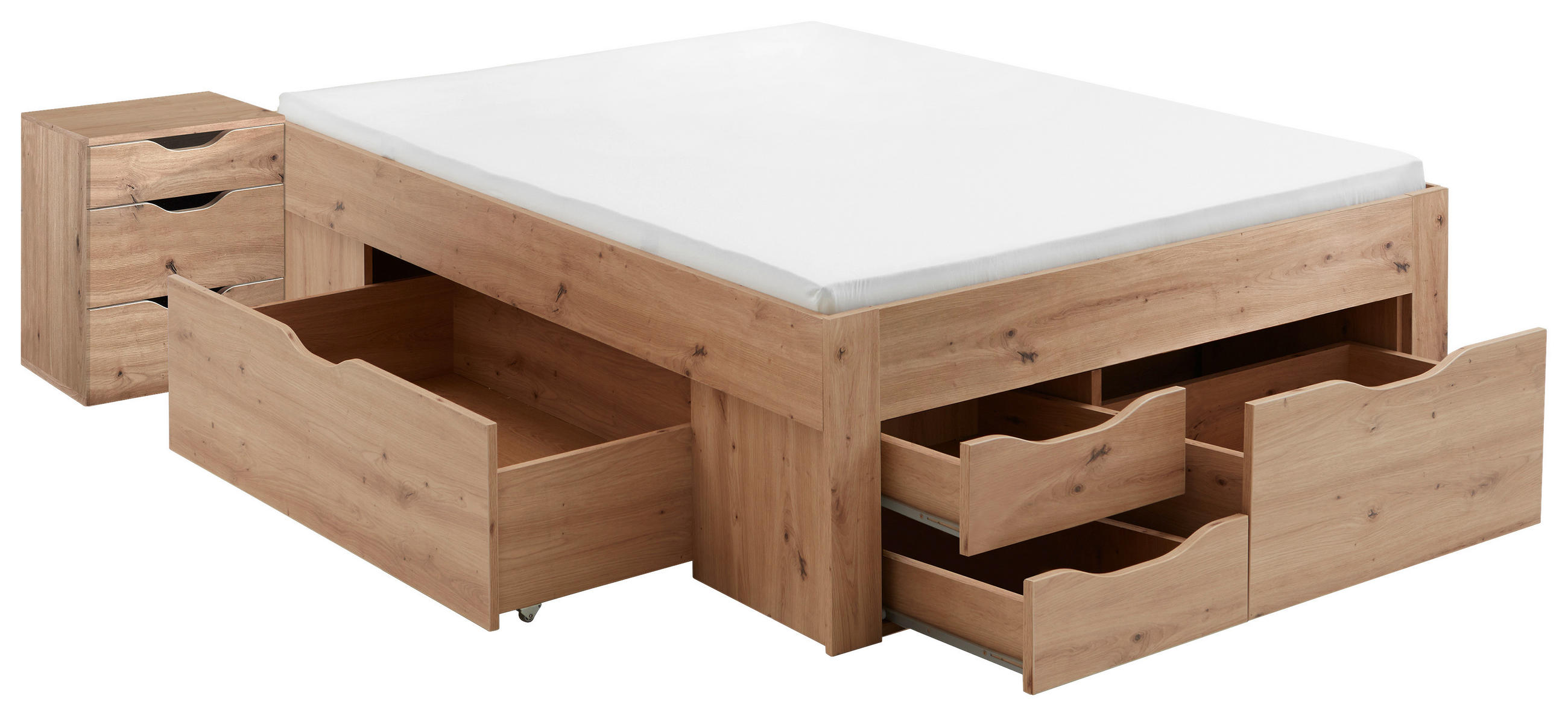 STAURAUMBETT 140/200 cm  in Eiche Artisan  - Eiche Artisan, KONVENTIONELL, Holzwerkstoff (140/200cm) - Boxxx
