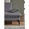 ECKSOFA in Chenille, Mikrofaser Grau  157/299 cm  - Schwarz/Grau, Design, Textil/Metall (157/299cm) - Dieter Knoll