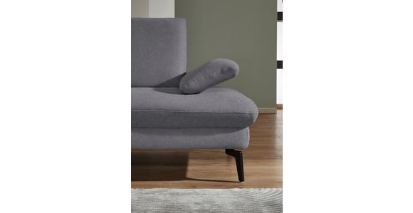 ECKSOFA in Chenille, Mikrofaser Grau 157/299 cm - Schwarz/Grau, Design, Textil/Metall (157/299cm) - Dieter Knoll