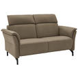 2-SITZER-SOFA in Leder Hellbraun  - Hellbraun/Schwarz, KONVENTIONELL, Leder/Metall (178/103/95cm) - Dieter Knoll