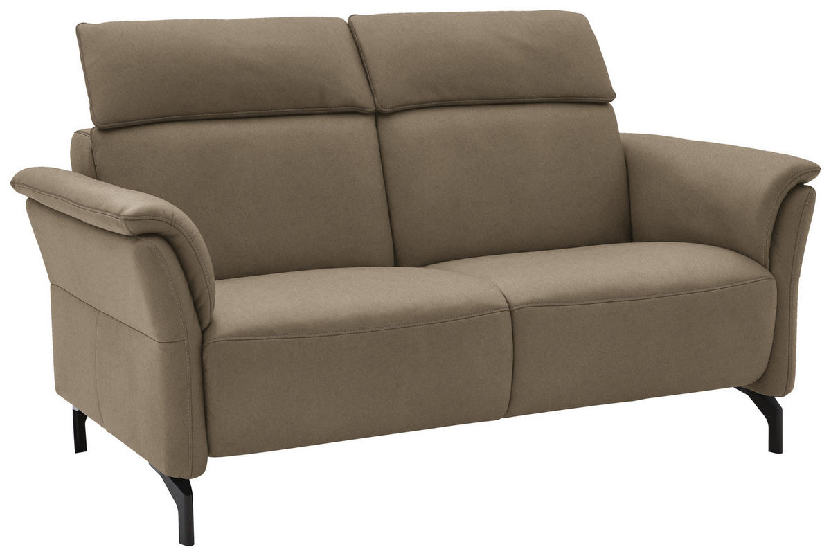 2-SITZER-SOFA in Echtleder Hellbraun  - Hellbraun/Schwarz, Konventionell, Leder/Metall (178/103/92cm) - Dieter Knoll