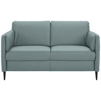 2,5-SITZER Echtleder Blau  - Blau/Schwarz, Design, Leder/Metall (164/84/99cm) - Dieter Knoll