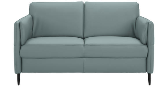 2,5-SITZER Latina in Echtleder Blau   - Blau/Schwarz, Design, Leder/Metall (164/84/99cm) - Dieter Knoll