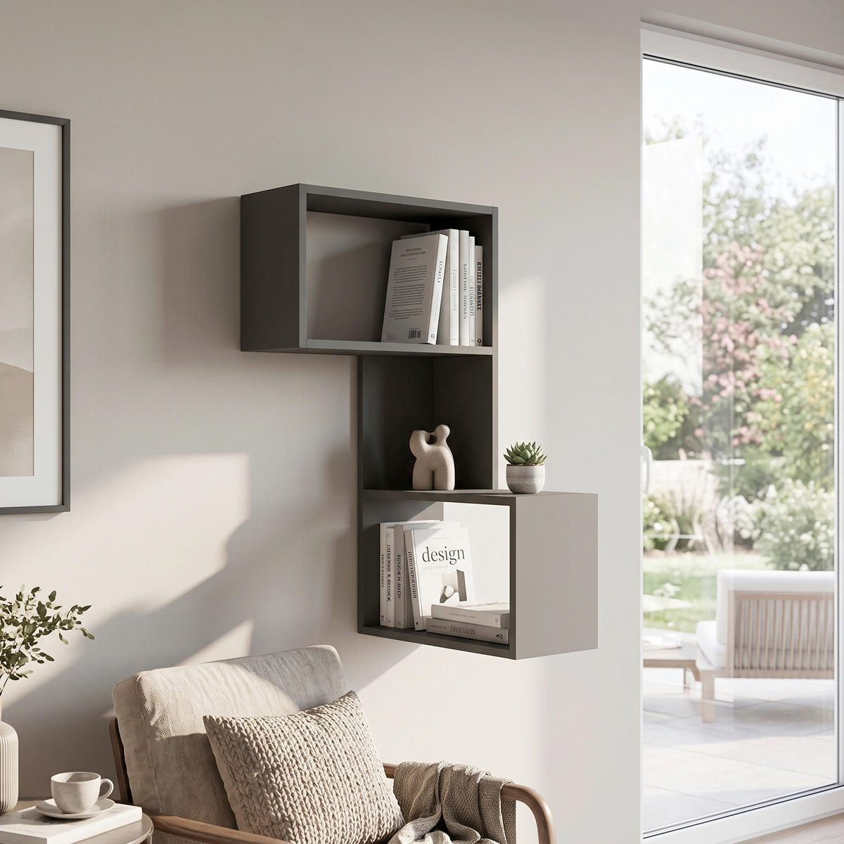 WANDBOARD67/82/47 cm Anthrazit  - Anthrazit, Design, Holzwerkstoff (67/82/47cm) - Livetastic