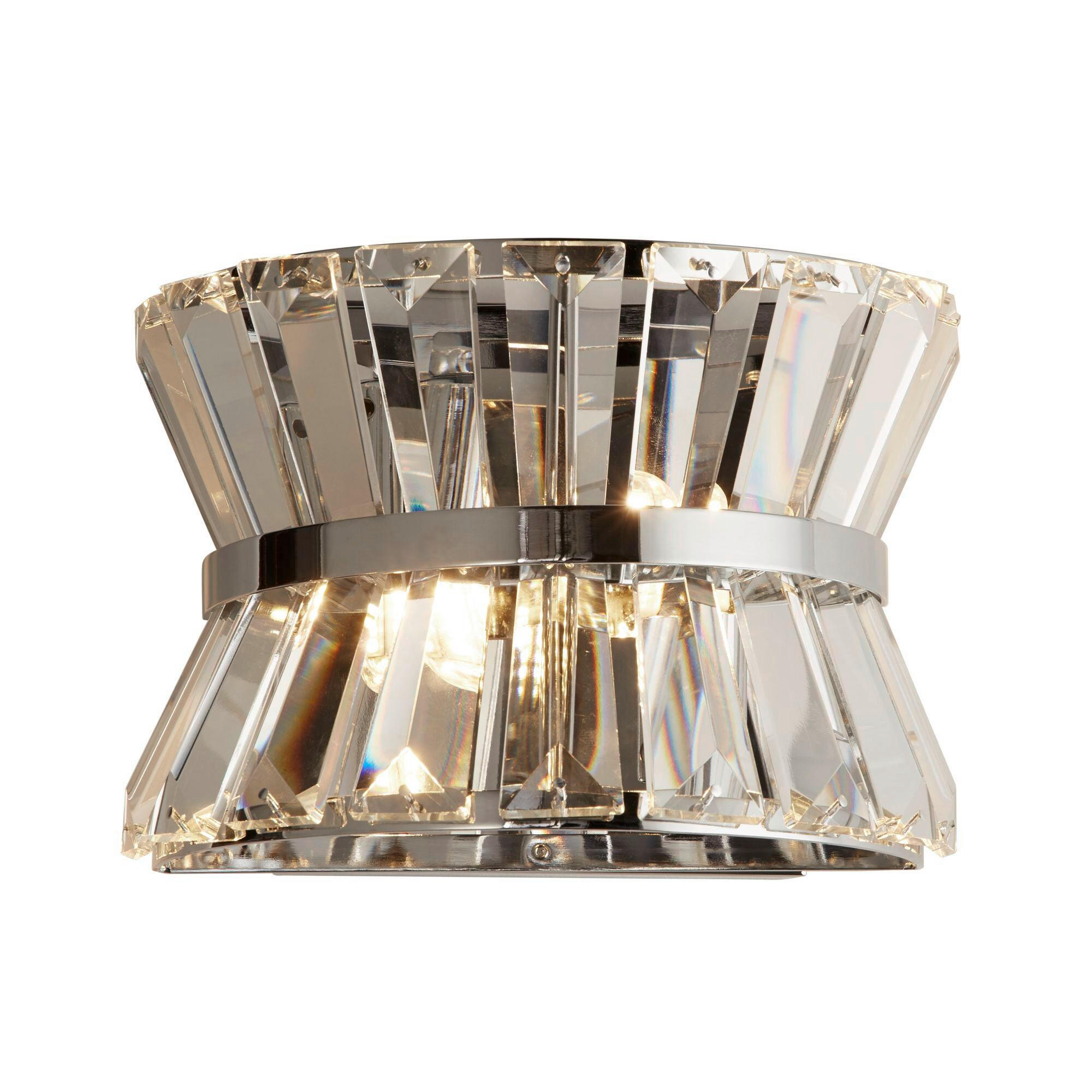 APLICĂ DE PERETE - străveziu/culoare crom, Basics, sticlă/metal (21,5/15cm)