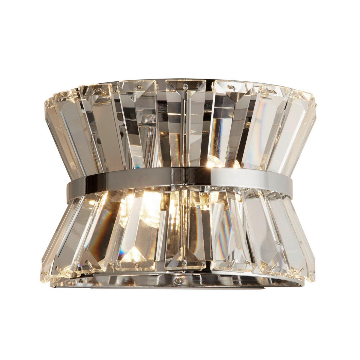 APLICĂ DE PERETE - străveziu/culoare crom, Basics, sticlă/metal (21,5/15cm)