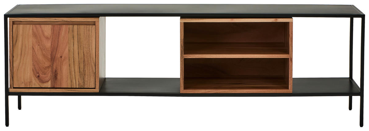 LOWBOARD  in 160/40/50 cm  - Schwarz/Naturfarben, Design, Holz/Metall (160/40/50cm) - Livetastic