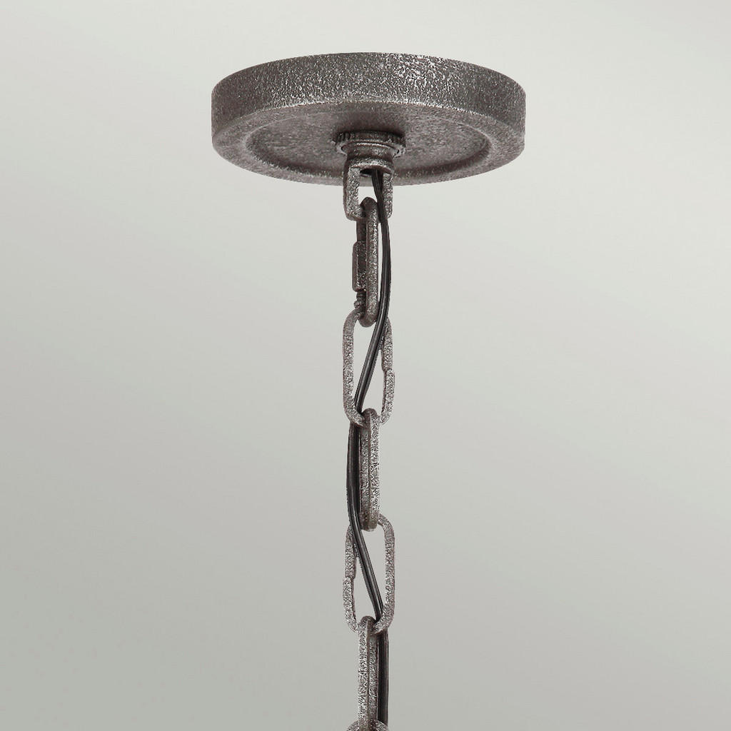 Thumbnail - Elstead Lighting Kronleuchter Elstead Angelo, Eiche, Grau, Metall, 89.8 cm, Grüner Punkt, RoHS, höhenverstellbar, Lampen...