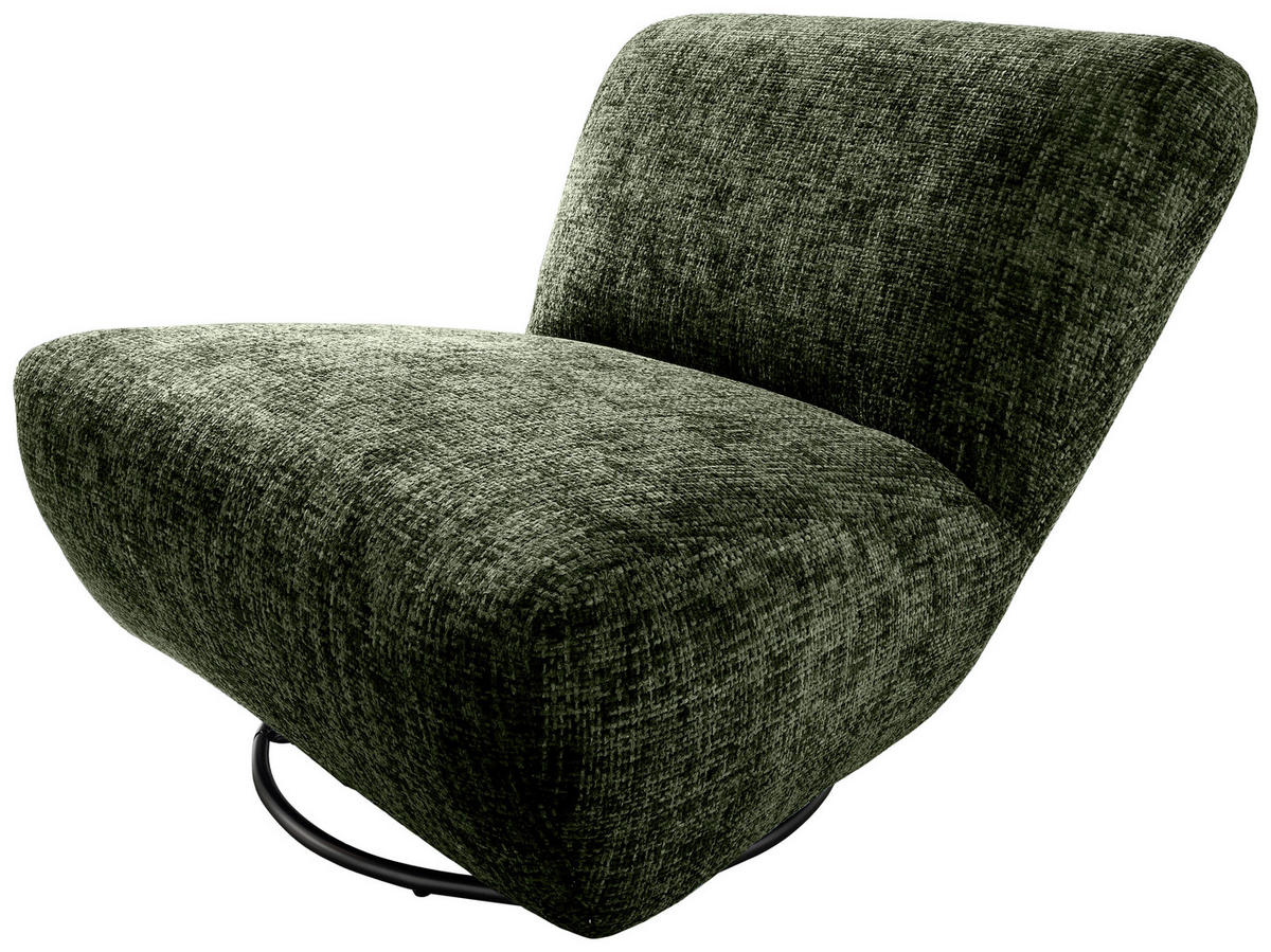 XXL-SESSEL in Struktur Dunkelgrün  - Dunkelgrün/Schwarz, Trend, Textil/Metall (95/77/94cm) - Livetastic