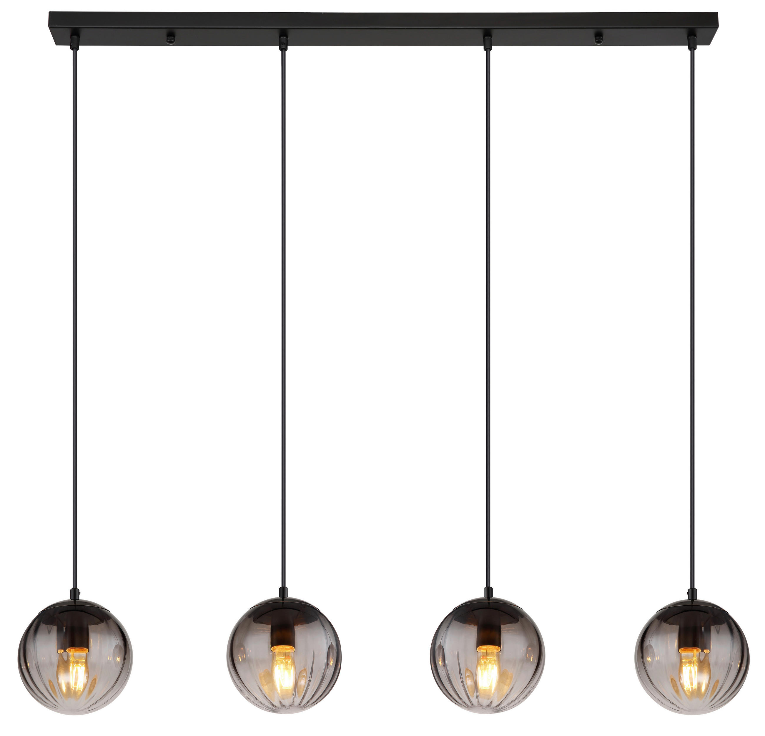 HÄNGLAMPA 104,5/17/120 cm  - klar/svart, Design, metall/glas (104,5/17/120cm) - Globo