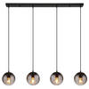 HÄNGELEUCHTE 104,5/17/120 cm   - Klar/Schwarz, Design, Glas/Kunststoff (104,5/17/120cm) - Globo