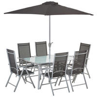 SÚPRAVA ZÁHRADNÉHO NÁBYTKU kov, plast, sklo, textil - antracitová/hliníková, Konventionell, kov/textil - Ambia Garden