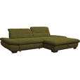 ECKSOFA in Mikrofaser Grün 290/198 cm - Schwarz/Grün, Design, Textil/Metall (290/198cm) - Xora