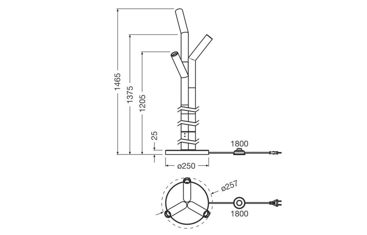 STEHLEUCHTE 25,7/146,5 cm    - Design, Metall (25,7/146,5cm) - Osram