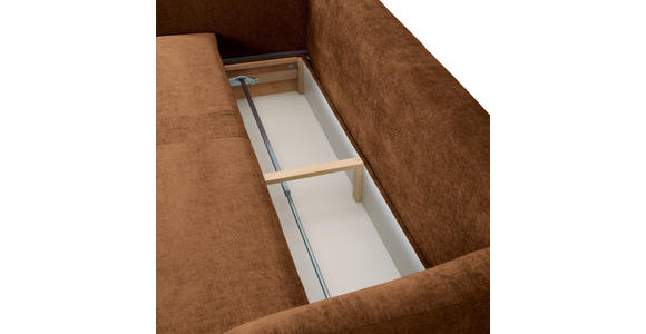 SCHLAFSOFA Flachgewebe Rostfarben - Rostfarben/Schwarz, KONVENTIONELL, Kunststoff/Textil (250/74/108cm) - Carryhome