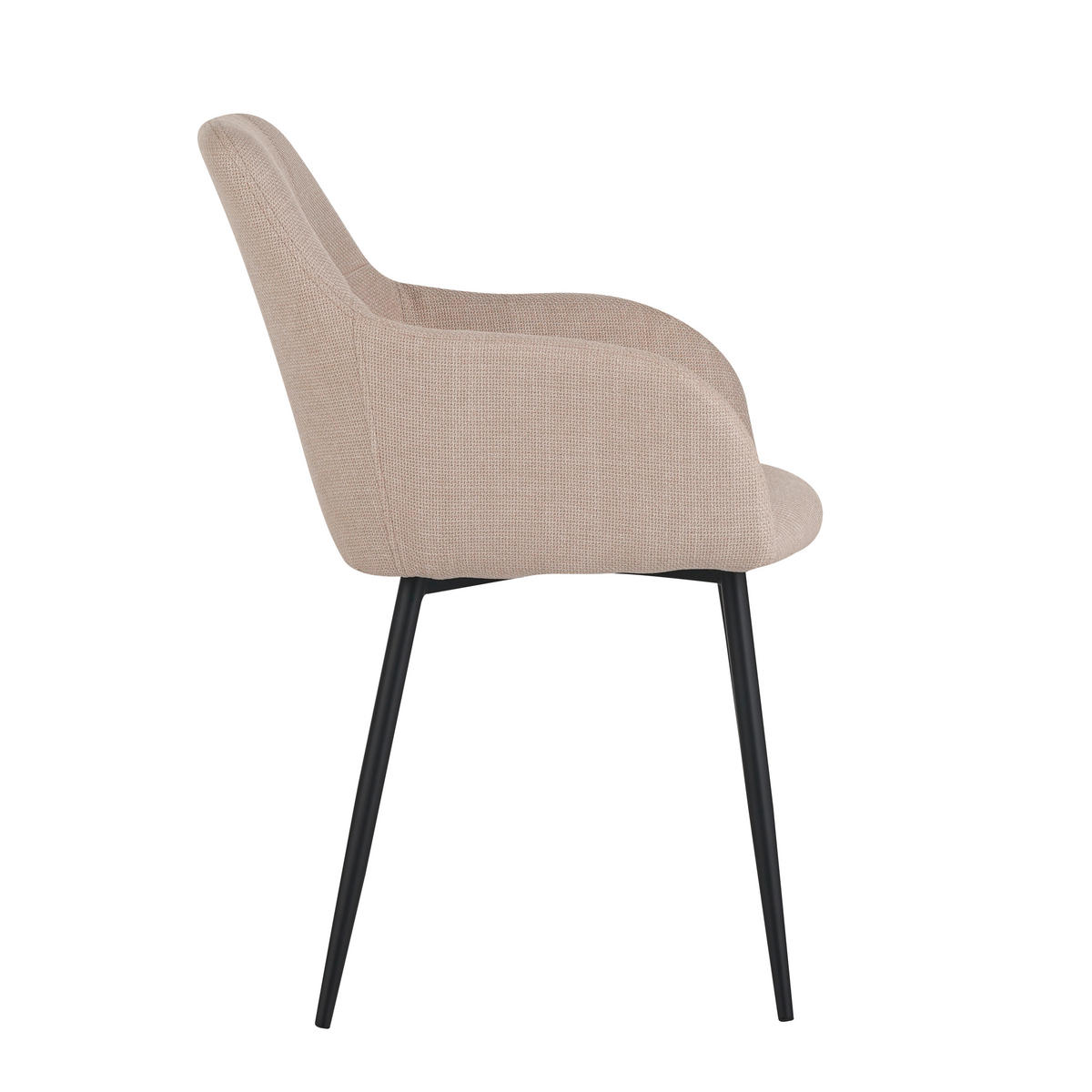 ŽIDLE S PODRUČKAMI, ocel, tkaná látka, béžová - černá/béžová, Moderní, kov/textil (55/84/61cm) - Livetastic