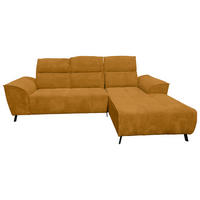 ECKSOFA Currygelb Cord  - Currygelb/Schwarz, KONVENTIONELL, Textil/Metall (290/196cm) - Carryhome