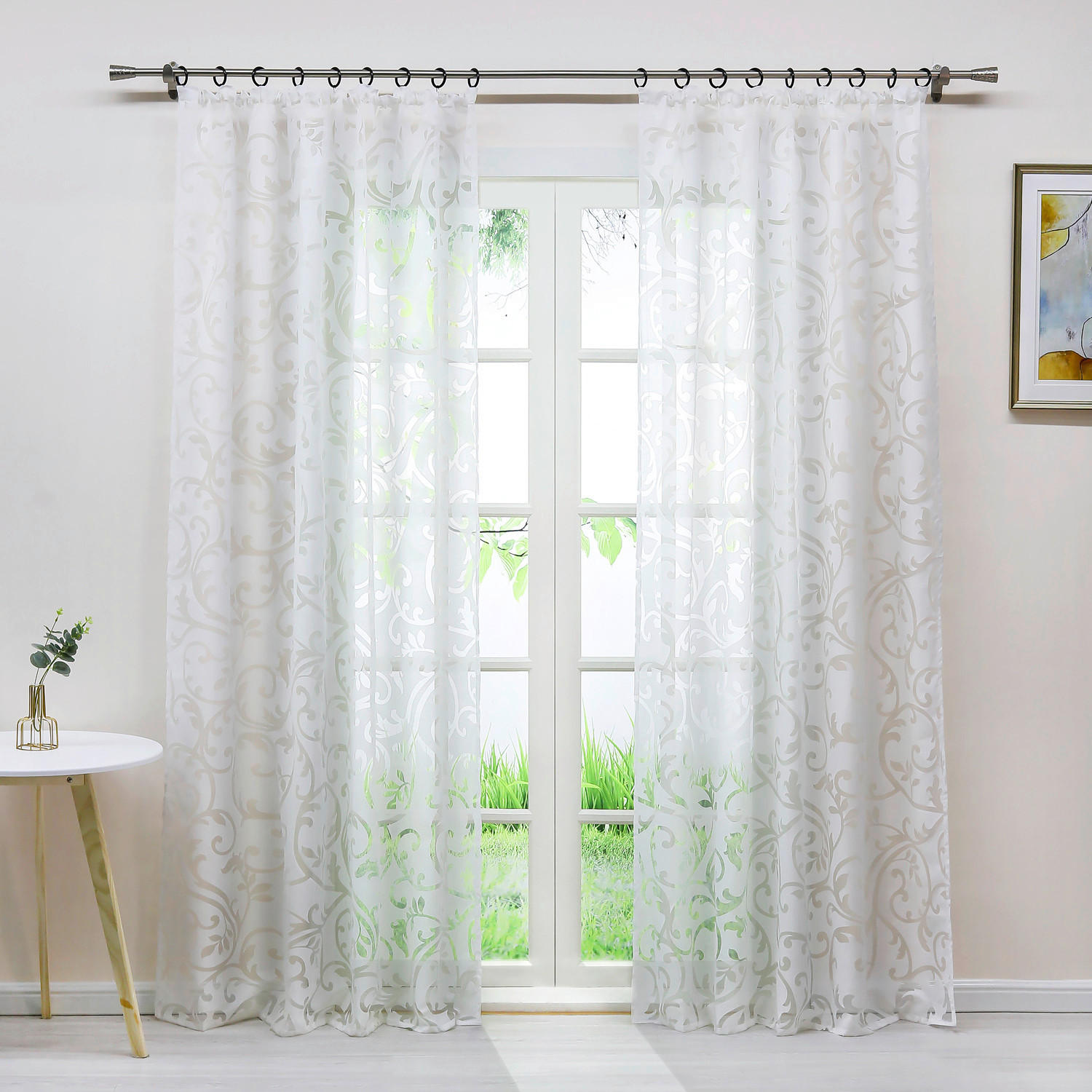 FERTIGVORHANG  transparent  140/225 cm   - Weiß Hochglanz, Basics, Textil (140/225cm)