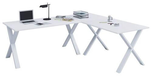 ECKSCHREIBTISCH 220/80/76 cm  in Weiß  - Weiß, MODERN, Holzwerkstoff/Metall (220/80/76cm) - MID.YOU