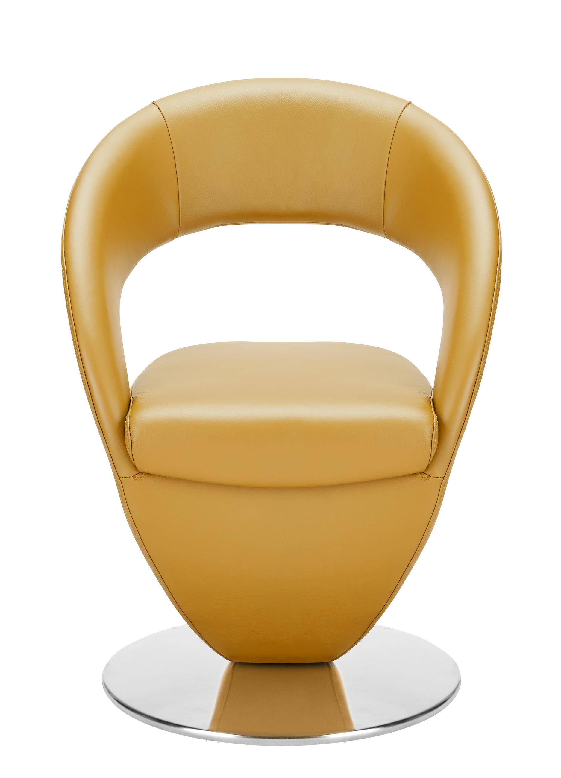 STUHL Echtleder Orange, Edelstahlfarben Lederauswahl, Stoffauswahl, Typenauswahl - Edelstahlfarben/Orange, Design, Leder/Metall (62/86/61cm) - Moderano