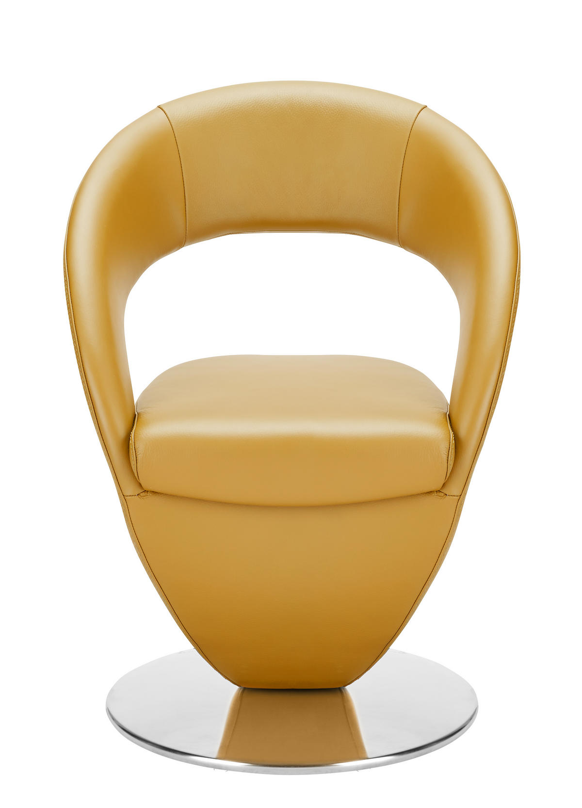 STUHL Echtleder Orange, Edelstahlfarben  - Edelstahlfarben/Orange, Design, Leder/Metall (62/86/61cm) - Moderano
