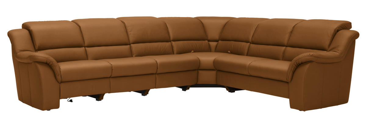 ECKSOFA  in Echtleder Cognac  324/260 cm  - Chromfarben/Cognac, KONVENTIONELL, Leder/Kunststoff (324/260cm) - Cantus