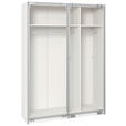 SCHWEBETÜRENSCHRANK  in Weiß  - Edelstahlfarben/Weiß, Design, Holzwerkstoff (152/195/65cm) - Carryhome