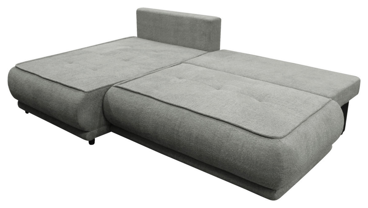 ECKSOFA PAROS Grau Bouclé  - Schwarz/Grau, Design, Kunststoff/Textil (179/277cm) - MID.YOU
