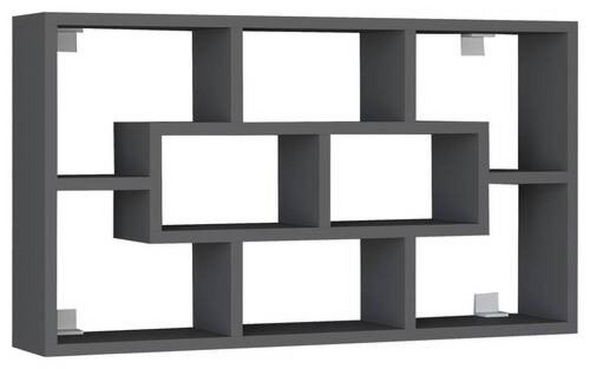VÄGGHYLLPLAN 85/48/16 cm  - antracit, Modern, trämaterial (85/48/16cm) - MID.YOU