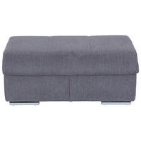 HOCKER in Textil Dunkelgrau  - Chromfarben/Dunkelgrau, Modern, Textil/Metall (100/43cm) - MID.YOU