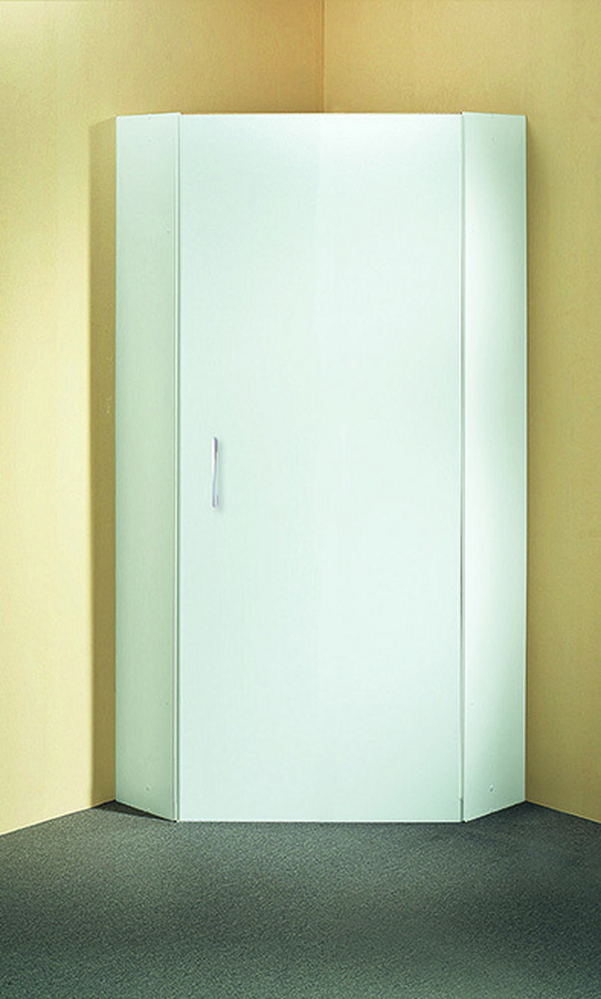 KOTNA OMARA, bela  - bela/barve aluminija, Konvencionalno, umetna masa/leseni material (80/185/80cm) - Xora