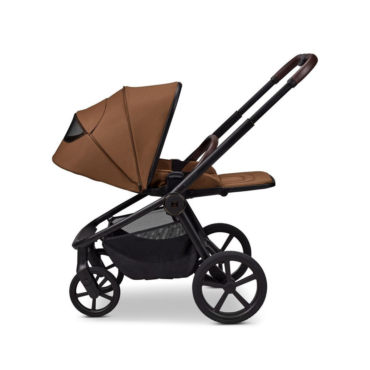KOMBIKINDERWAGEN  Resea Fold  cognac  - Cognac/Schwarz, Basics, Textil/Metall (116/57/94cm) - Moon