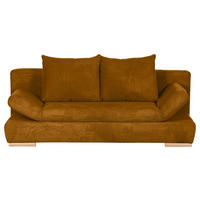 SCHLAFSOFA  mit Rücken echt, Liegefunktion Cord Currygelb  - Currygelb/Naturfarben, KONVENTIONELL, Holz/Textil (200/75/92cm) - home24