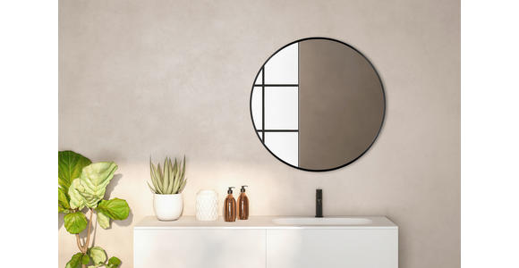 WANDSPIEGEL 70/70/3 cm  - Schwarz, Trend, Glas/Metall (70/70/3cm) - Boxxx