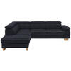 ECKSOFA in Mikrofaser Schwarz  - Eichefarben/Beige, Natur, Holz/Textil (226/273cm) - Beldomo System