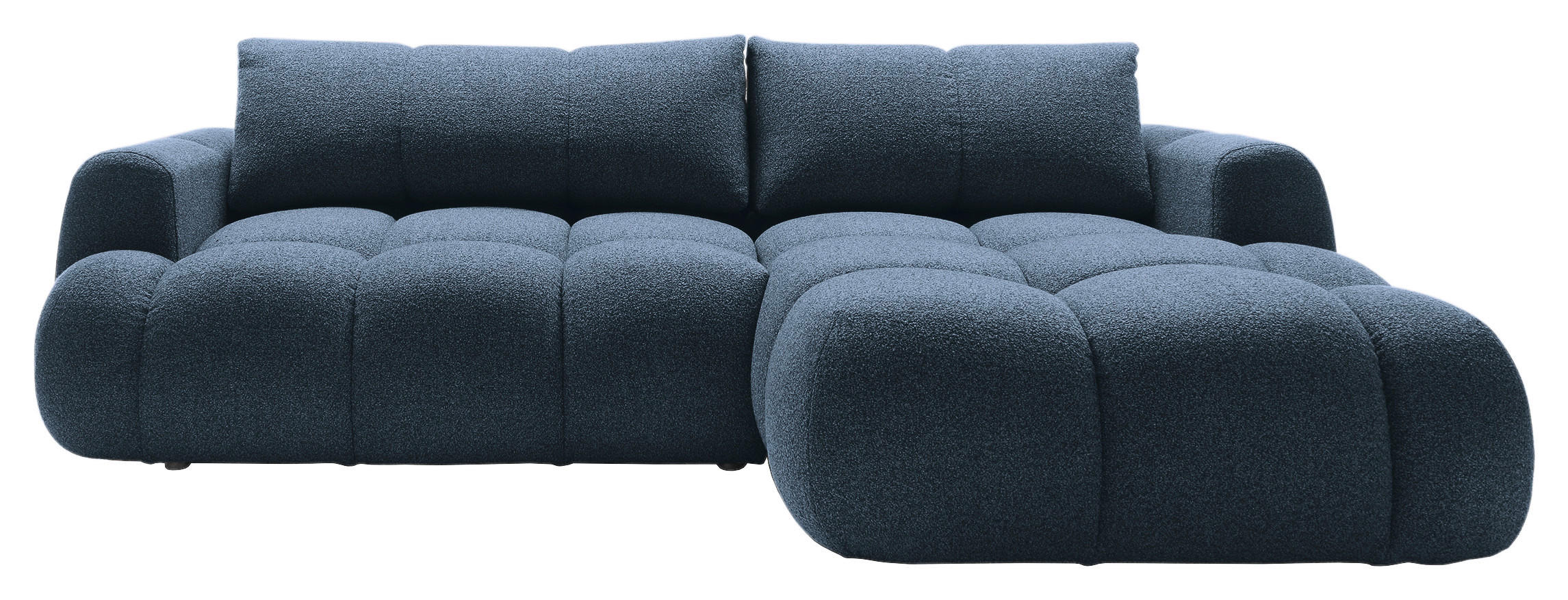 ECKSOFA Dunkelblau Struktur  - Schwarz/Dunkelblau, KONVENTIONELL, Kunststoff/Textil (272/172cm) - Carryhome