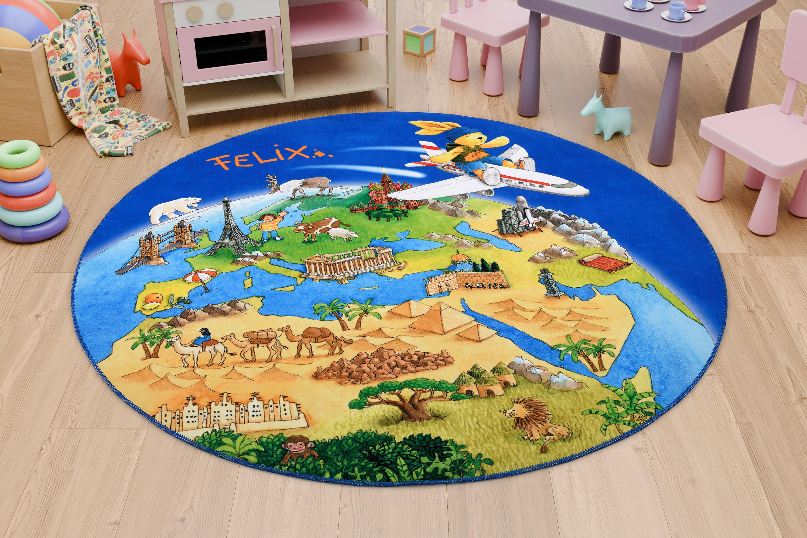 KINDERTEPPICH 160 cm Felix der Hase  - Design, Textil (160cm)