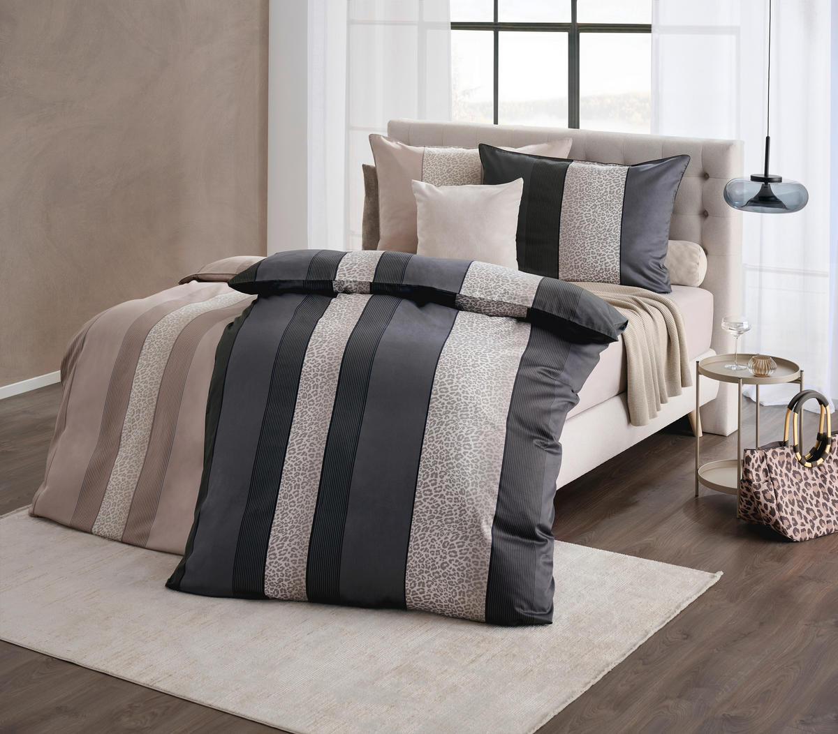 BETTWÄSCHE Satin 140/200 cm  - Anthrazit, Textil (140/200cm) - Dieter Knoll