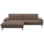 ECKSOFA  in Webstoff Braun  184/284 cm  - Schwarz/Braun, Design, Textil/Metall (184/284cm) - Dieter Knoll