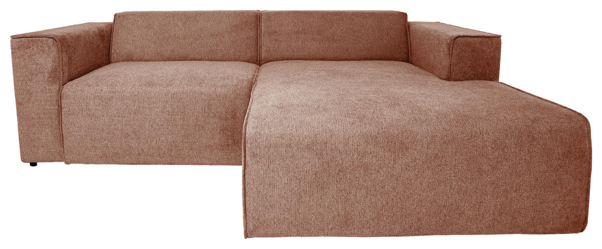 ECKSOFA Rosa Struktur  - Schwarz/Rosa, Design, Kunststoff/Textil (234/161cm) - P & B