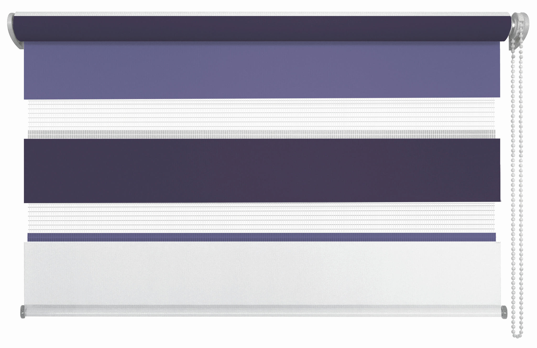 DOPPELROLLO   80/210 cm    - Violett/Weiß, Basics, Textil (80/210cm)