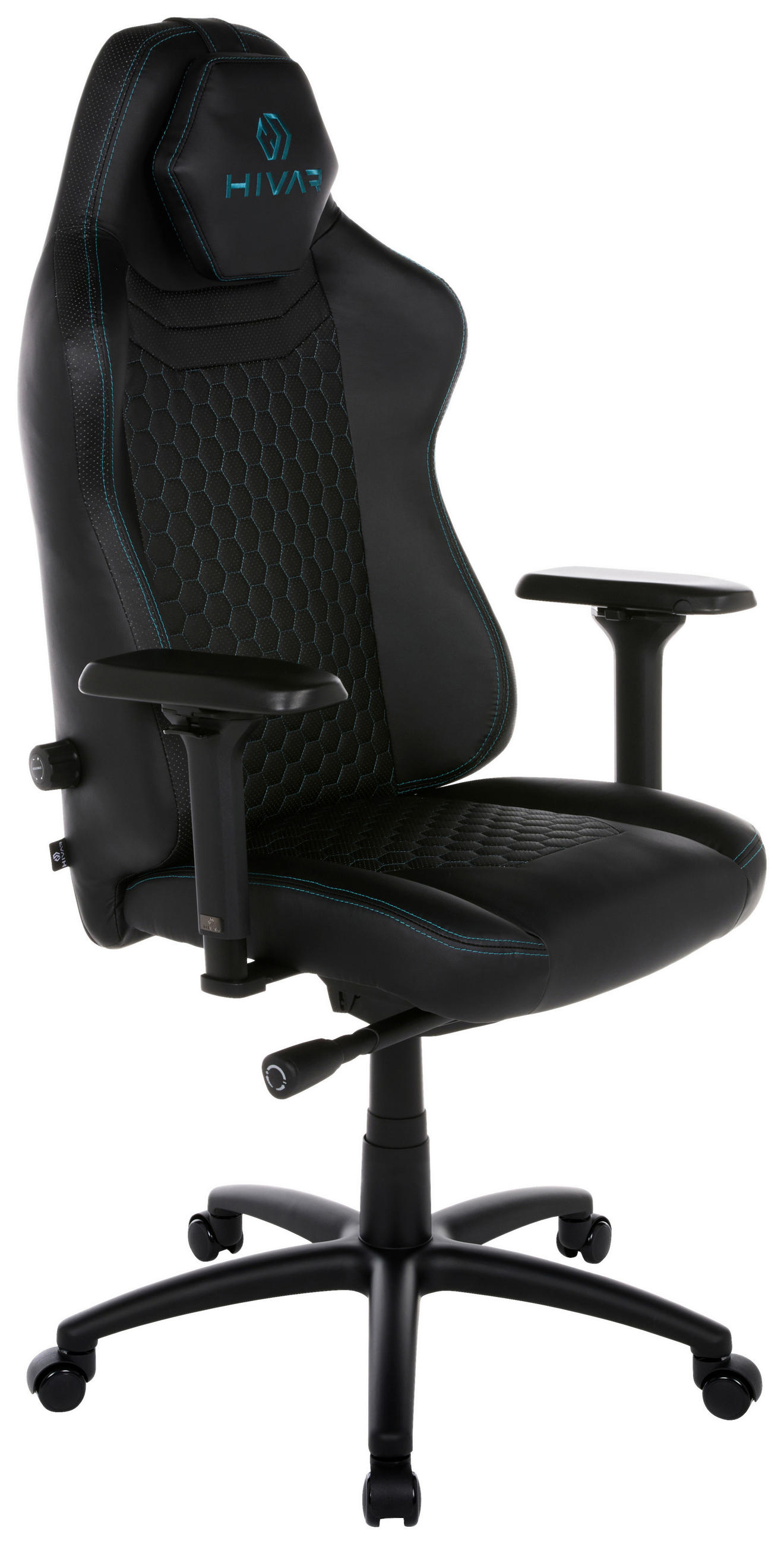 GAMINGSTUHL Türkis, Petrol, Schwarz Metall, Textil   - Türkis/Petrol, LIFESTYLE, Textil/Metall (79/142/77cm) - Hivar
