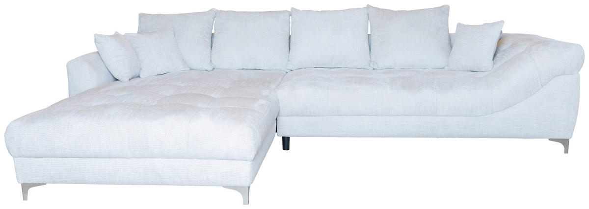 ECKSOFA in Chenille Greige  227/329 cm  - Chromfarben/Greige, KONVENTIONELL, Textil/Metall (227/329cm) - Carryhome