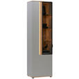 VITRINE Hellgrau  60,6/213,1/42 cm  - Hellgrau, Design, Glas/Holzwerkstoff (60,6/213,1/42cm) - Dieter Knoll
