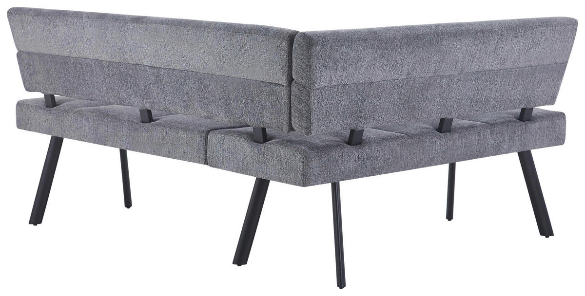 BANC D'ANGLE métal, textile anthracite  - noir/anthracite, Konventionell, métal/textile (150/190cm) - MID.YOU